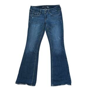 American Eagle Artist Flare Jeans Size 6 Regular Slight Distressing Medium Blue